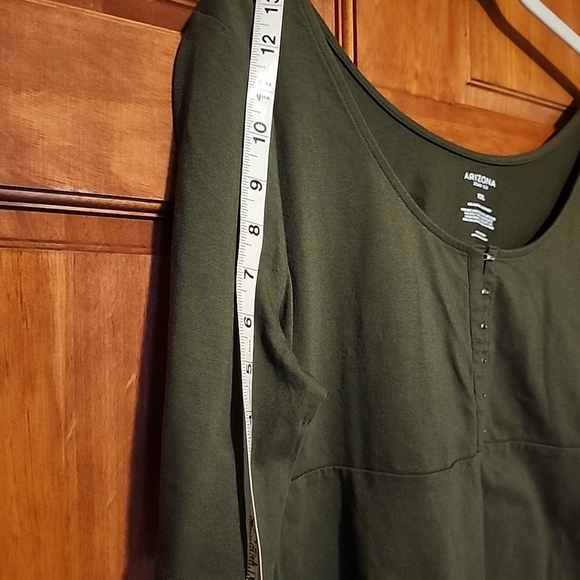 Arizona Jean Co XXL NWT Avocado Green Cotton Short Sleeve Top - Picture 7 of 10